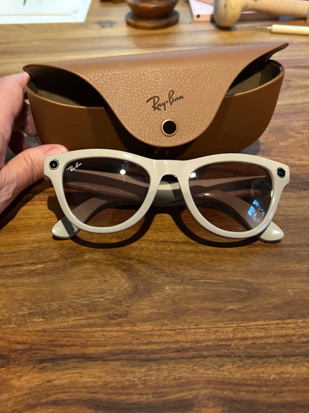 Meta Ray-Ban Gray Matte Frame Sunglasses with Brown Lenses